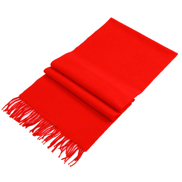 Demi-season warm solid color red scarf