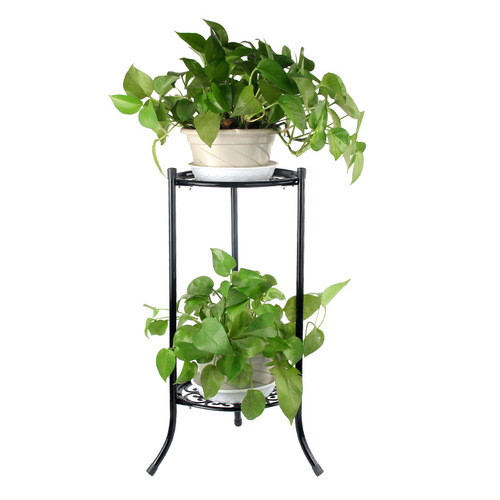European iron wicker small flower stand indoor balcony flower stand floor succulent living room pothos hanging orchids multi-layer pot stand