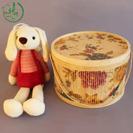 大闸蟹竹篮土鸡蛋草莓水果采摘竹筐饼干元旦春节礼盒中国风手工