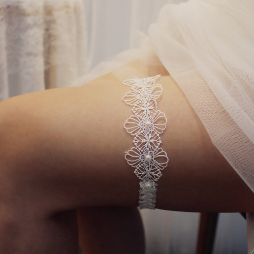 LR005 new bridal jewelry sexy lace pearl thigh ring European and American bridal garter manufacturer wholesale