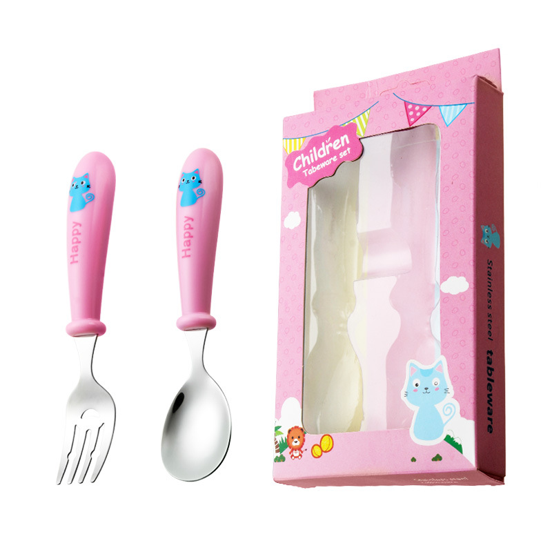 블루 고양이-파우더 포크 스푼-파우더 컬러 박스