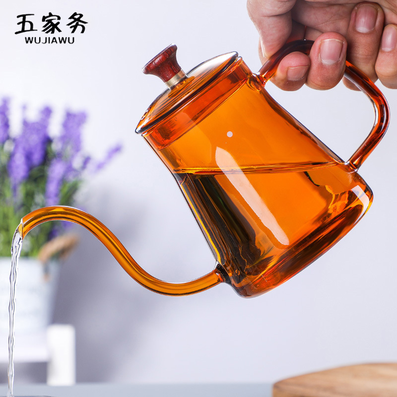 New Colored Glass Coffee Hand Pot Straight Fire Coffee Nozzle Pot Household Long Mouth Hot Water Ear Hanging Pot New Colored Glass Coffee Hand Pot Straight Fire Coffee Nozzle Pot Household Long Mouth Hot Water Ear Hanging Pot