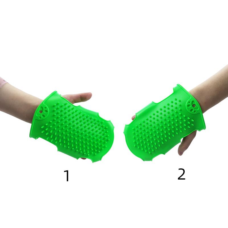 Promoción de perros Guantes de limpieza de mascotas Guantes de masaje de aseo para mascotas Cepillo de masaje de baño para perros