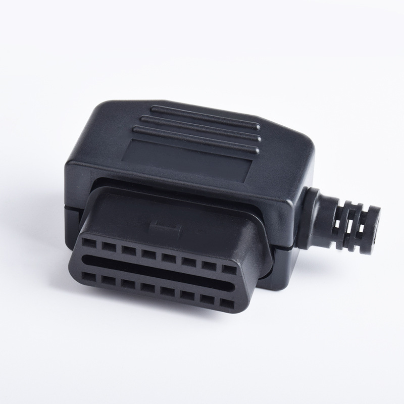 汽车OBD2 母头 诊断接口 OBD插头 OBD2 外壳装配式 侧面出线
