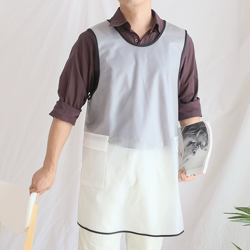 [新款防水透明围裙TPU环保厨房烘焙创意宠物店免系带工作服 亚马逊]