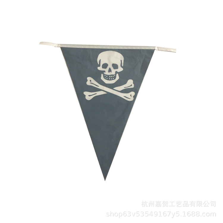 Spot al por mayor Pirate Skull Head Banderín Esqueleto Bandera colgante Bandera de halloween Festival de halloween