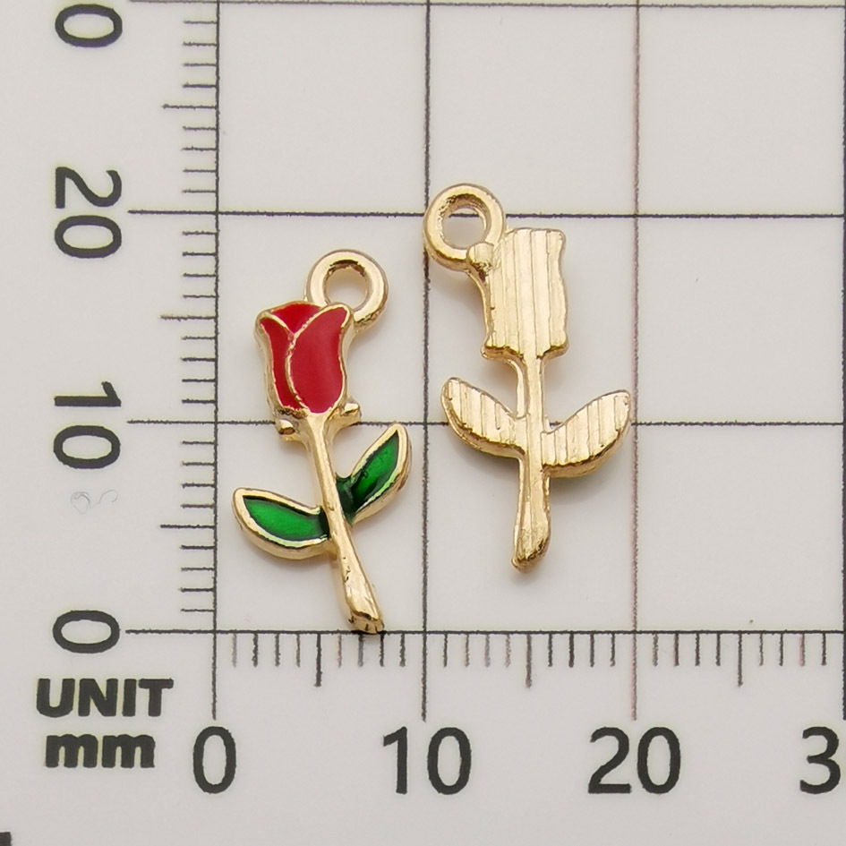 Accesorios de la joyeria bricolaje gota aceite aleación pequeño colgante flor gota aceite colgante marcador colgante collar pulsera colgante