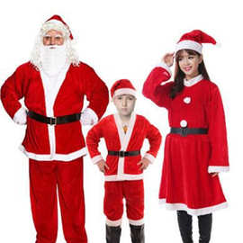 圣诞节圣诞服饰圣诞老人成人男服女服装金丝绒长毛绒衣服服装服饰