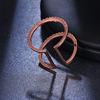 Adjustable zirconium, fashionable ring with stone, jewelry, European style