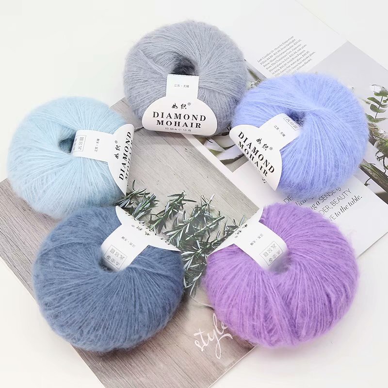 Cross-border mohair thread medium thin hand crocheted jacket scarf thread pulled yarn fancy yarn