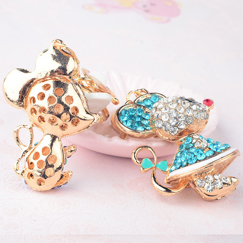 Emperor Jiuzi's new Year of the Rat zodiac year Rat keychain creative men's and women's metal diamond bag pendant