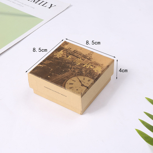 Amazon best-selling vintage Shanghai watch box with square design, two-piece watch box with lid and base, LOGO printed on the box