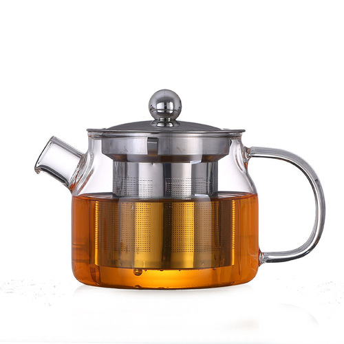 Zhenqi glass teapot kung fu tea set creative gift flower teapot kettle fiberglass leaky kettle teapot