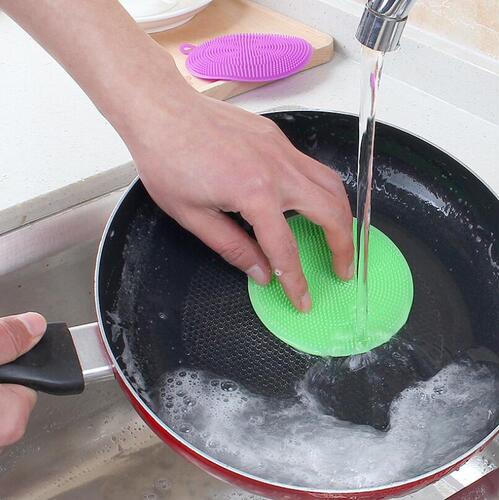 Multifunctional silicone dishwashing brush, kitchen household scouring pad and pot cleaning tool, pot washing and decontamination brush manufacturer