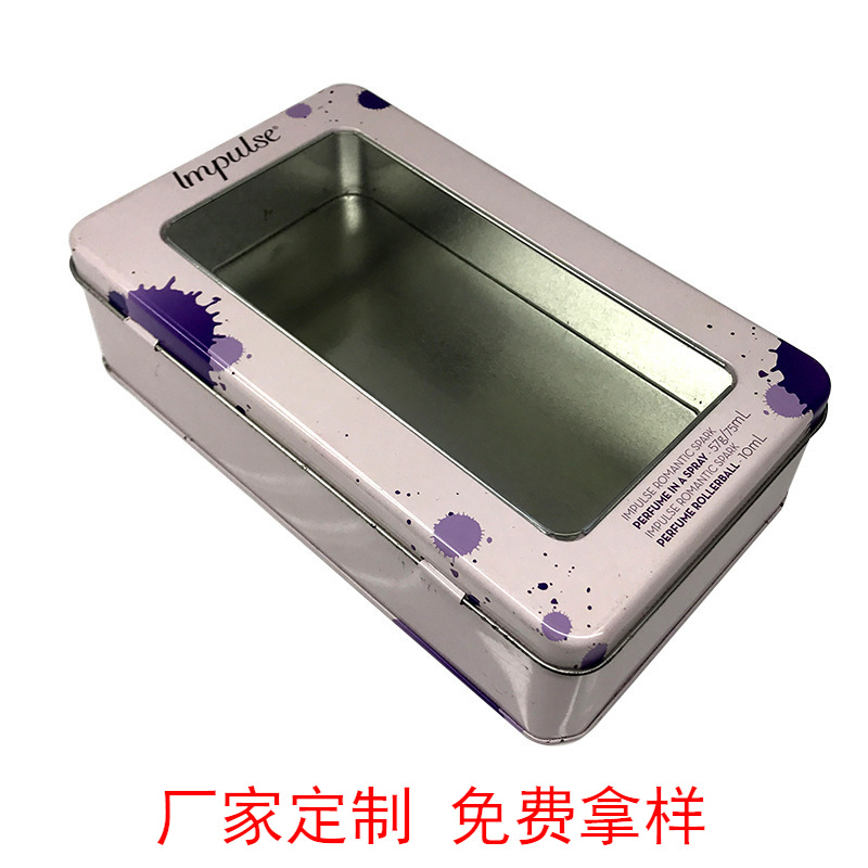 Caja Rectangular para Empaque de Hojalata con Ventana de PVC para Productos Electrónicos