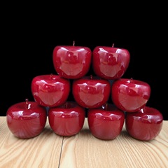 紅蘋果 實木蘋果擺件 聖誕節禮物平安夜禮品小擺件批發
