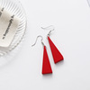 Red festive retro long universal earrings for bride with tassels, for luck