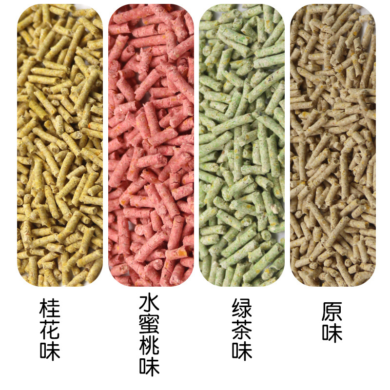 Suministro directo de fábrica popular tofu arena para gatos té verde original arena para gatos 6L planta de carbón activado arena para gatos partículas absorbentes