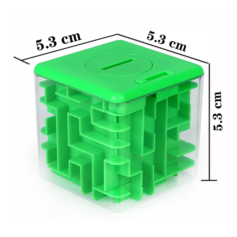 Juguete educativo temprano para niños, hucha laberinto 3D de 5.3cm, hucha cubo creativa de desafío
