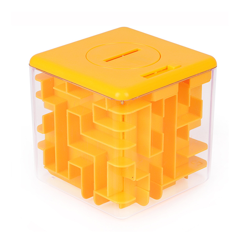 Juguete educativo temprano para niños, hucha laberinto 3D de 5.3cm, hucha cubo creativa de desafío