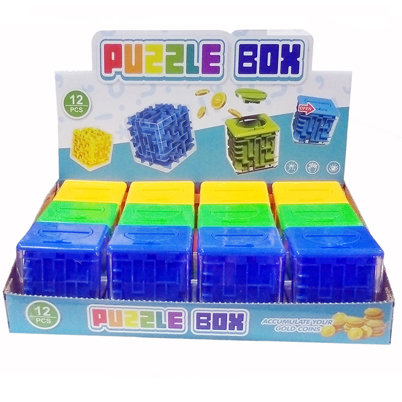 Juguete educativo temprano para niños, hucha laberinto 3D de 5.3cm, hucha cubo creativa de desafío