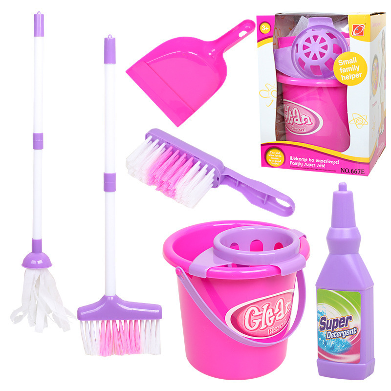 Children's Broom Dustpan Mop Set Mini Small Broom Corner Cleaning Baby Play House Sweeping Toy Combination