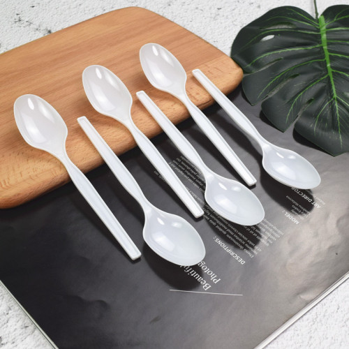 Plastic Spatulas, Disposable, PS, 17cm Long, Fast Food Spoons, Fruit Scoops, Long Handle, Big Head Spoons - Factory Wholesale