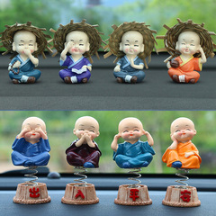 New Car Ornament, Car Decoration Swinging, Cute Little Monk Figurine, Creative Sand Monk Ornament, Wholesale