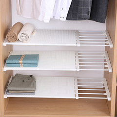 Wardrobe storage layered partitions, nail-free and glue-free retractable storage racks, simple under-cabinet sink storage and organization racks