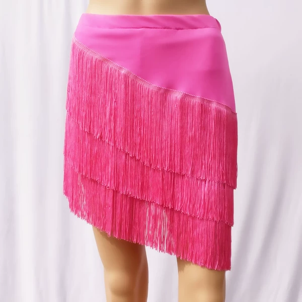 Light rose red three-layer diagonal skirt (single skirt)