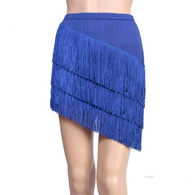 Royal blue three-layer diagonal skirt (single skirt)