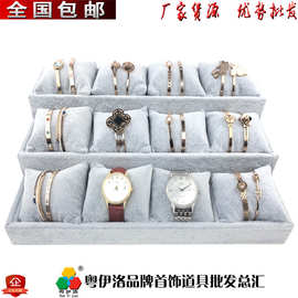 12格枕头手表手链饰品盘展示板架子首饰柜台盒黑色托盘