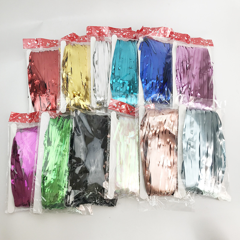 Rain silk curtain 1X3 M rain silk tassel balloon decorative curtain wedding room party background wall curtain decoration wholesale