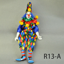 R13-A 外贸陶瓷吊脚小丑软脚玩偶摆件跨境电商礼品马戏团纪念手工