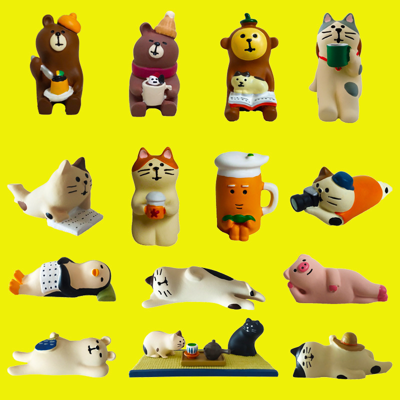 Japanese-style groceries zakka Shiba Inu Penguin Photo Cat White Bear Mao Dou lazy cat creative INS resin crafts ornaments Japanese-style groceries zakka Shiba Inu Penguin Photo Cat White Bear Mao Dou lazy cat creative INS resin crafts ornaments