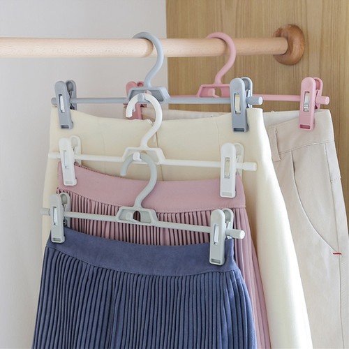 Seamless household trouser rack, trouser clips, clothes hanger, telescopic multifunctional storage rack, trouser drying rack, wardrobe trouser clips