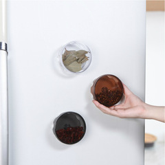 Magnetic Round Wall-Hanging Spice Jar Refrigerator Magnet Spice Container Transparent Grain Storage Box Kitchen Spice Jar