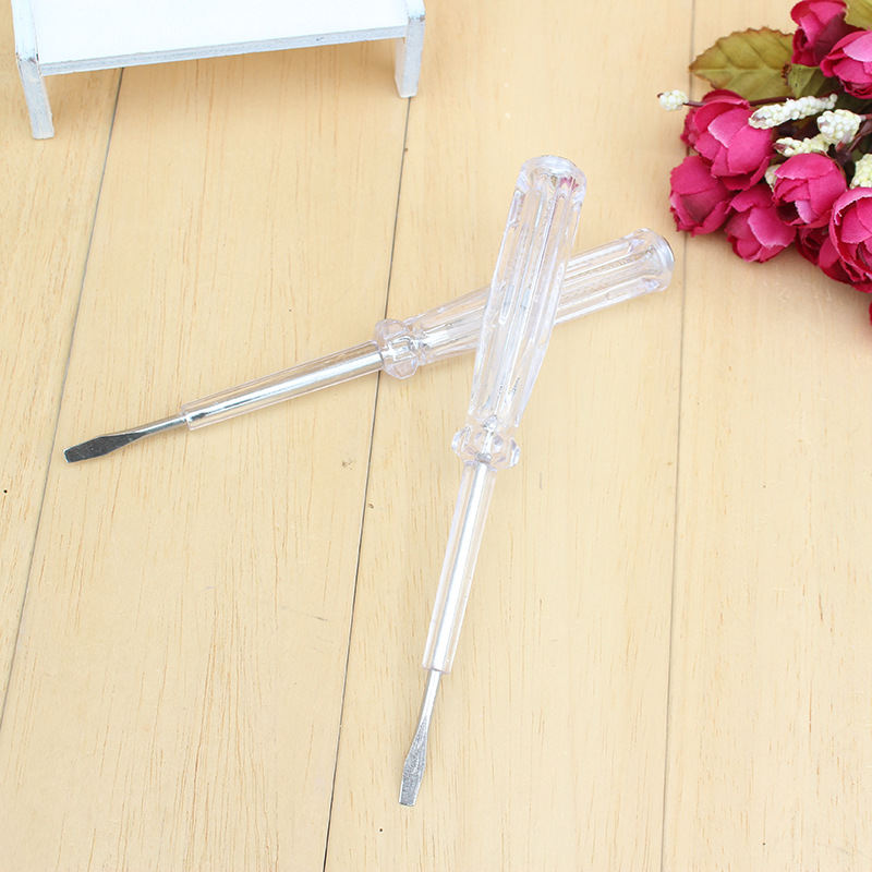 201电笔 测电笔 试电笔 亮灯式 常用水晶透明螺丝刀  一元批发