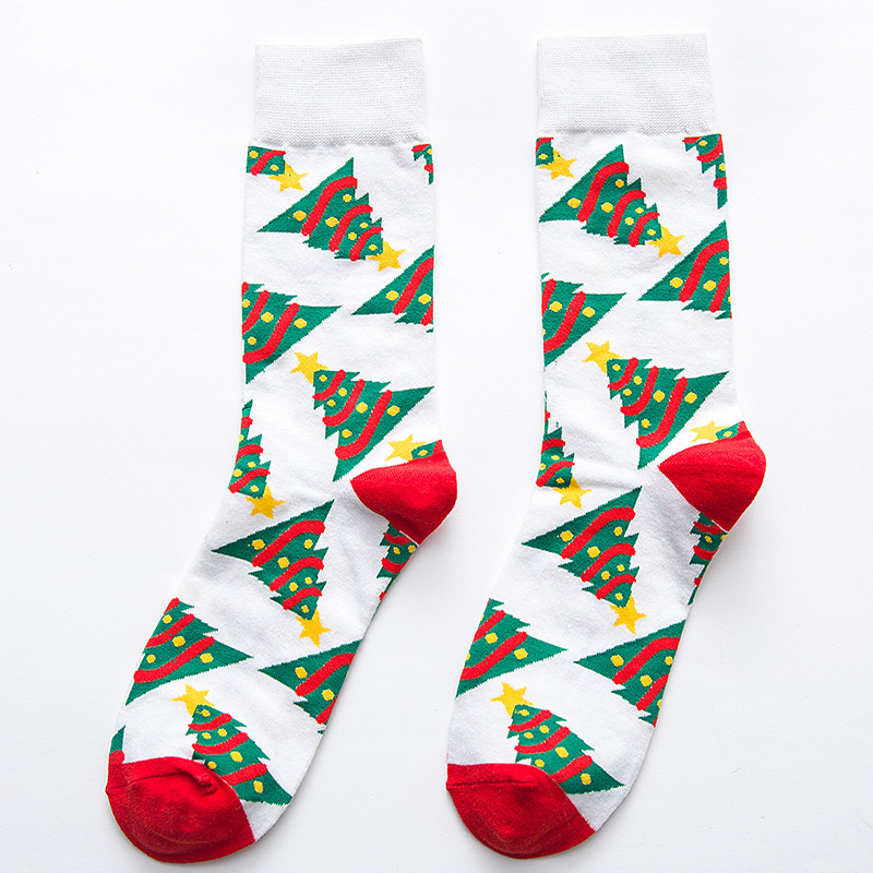 Calcetines de Navidad divertidos Santa Claus personalidad alta-top calcetines de los hombres de moda calcetines de Halloween