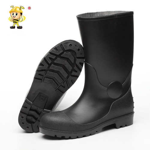 Long boots for protection, anti-crushing and anti-puncture, waterproof rain boots for tunnel construction in rainy season, safety rain shoes for labor protection