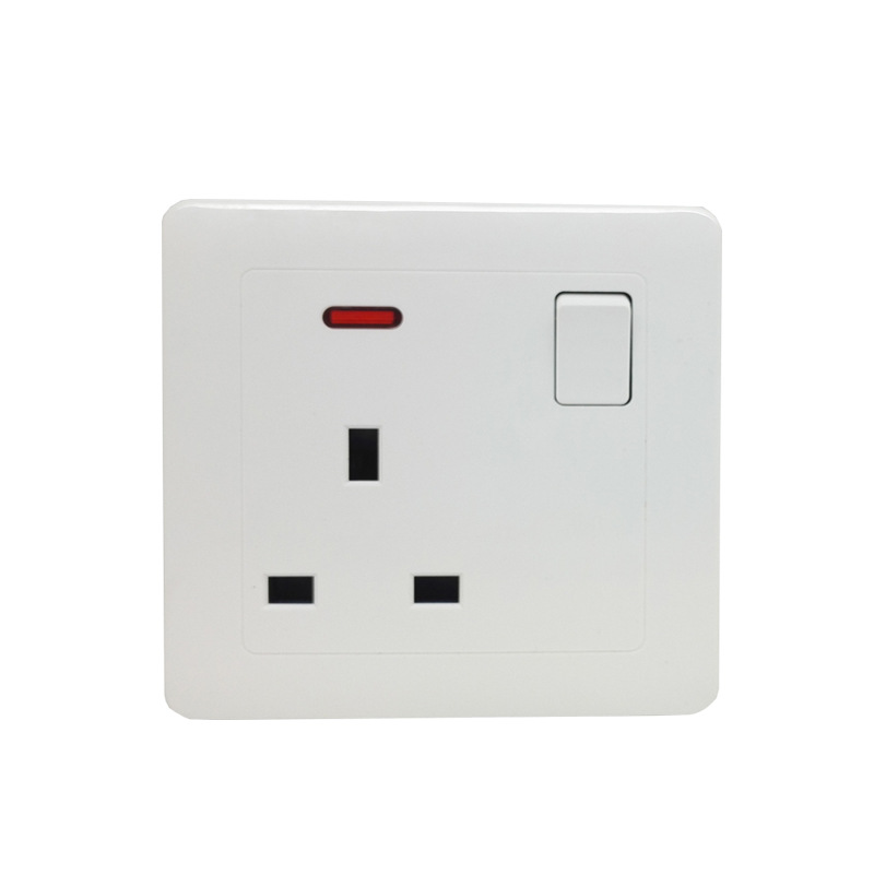 86型13A英规带开关插座智能充电带开关墙插单联英国外贸新加坡