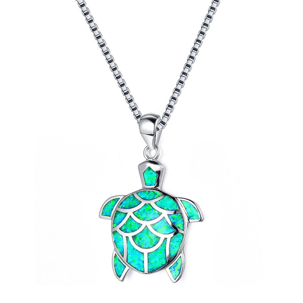 Yansheng wish best selling cross-border Aobao necklace blue Aobao ladies cute little turtle necklace a generation of hair