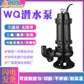 可定制不锈钢排污泵 定制WQ大流量污水泵  不锈钢切割化粪池水