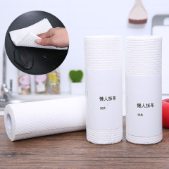 Factory wholesale roll kitchen multi-functional washable once-use lazy cloth kitchen thick household dishwashing cloth