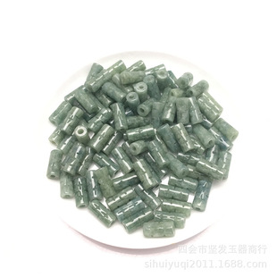 A goods Jade Road pass tube beads loose beads Bean Green Cross flower long beads jewelry accessories craft DIY material wholesale