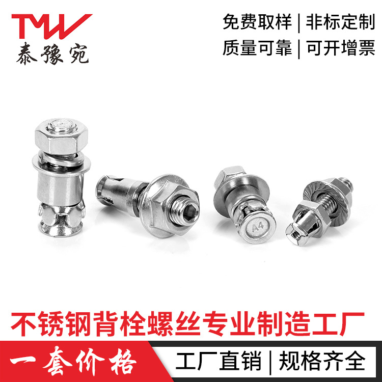 304不锈钢背栓螺丝 旋进式背栓敲击式抗震式M6M8大理石幕墙配件