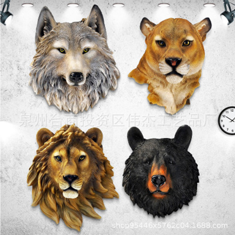 European and American home simulation animal head Bar Cafe club realistic animal head wall hanging decorations factory direct sales European and American home simulation animal head Bar Cafe club realistic animal head wall hanging decorations factory direct sales