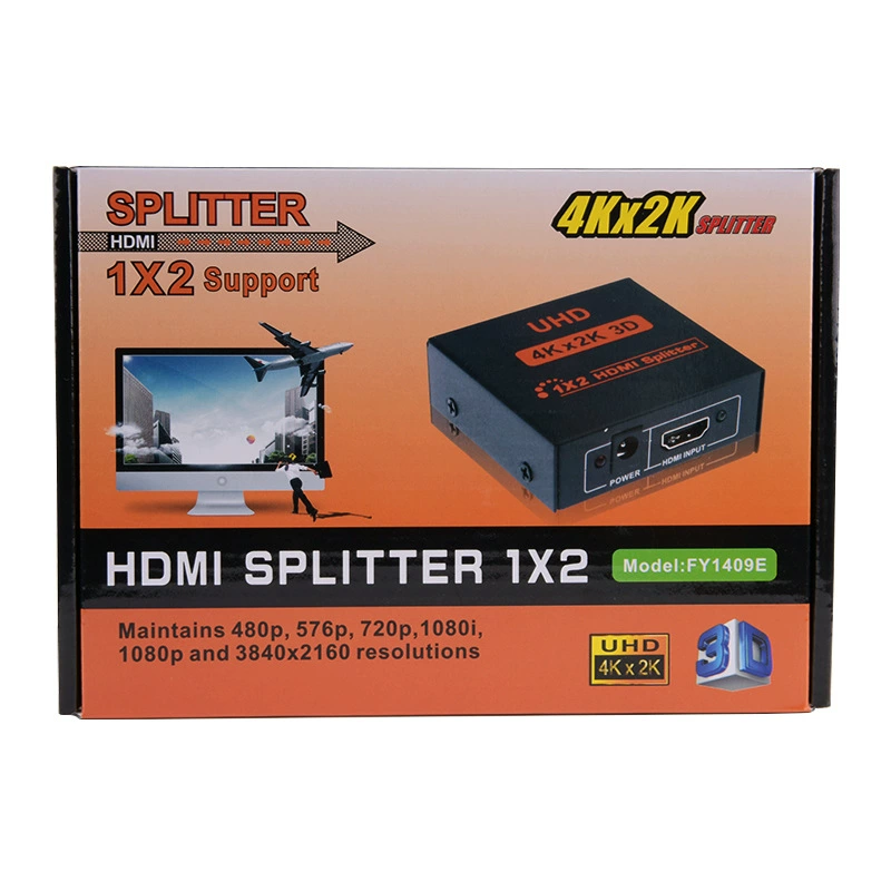 Фабричный HDMI 1.2 видеоприцессор с одним входом и двумя выходами высокого разрешения 4K масштабы 1OUT2 экран на одном экране