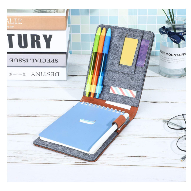 Golf points book leather case PU leather felt stitching notepad cover leather case Card Case business card holder