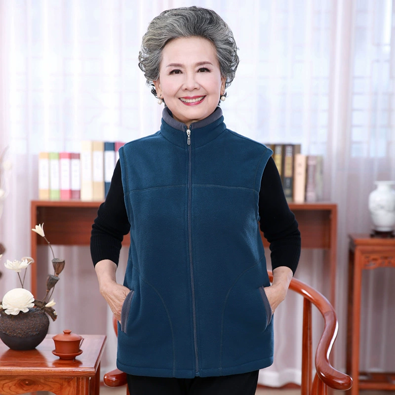 Женский Осенний жилет среднего и пожилого возраста для пожилой мамы 60-70 лет 80 одежда для жены бабушка флисовое пальто